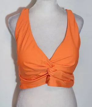 Tempt Me Orange and Blue Floral Bikini with High Waist Bottoms NWT Size XXL thumbnail 1