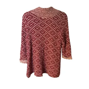 Anthropologie Moth Cowled Galena Pullover‎ Red Motif Sz small thumbnail 5
