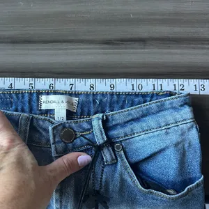 NWT Kendall & Kylie Womens Kouture High Rise Straight Jeans Size 1/2 Raw Hem thumbnail 8