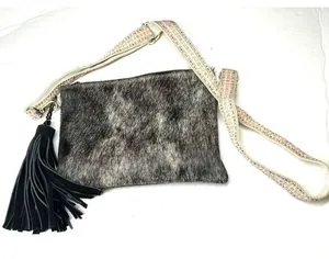 New Artisan Western-style crossbody bag cowhide calf hair Crafted Rodeo Boho thumbnail 1