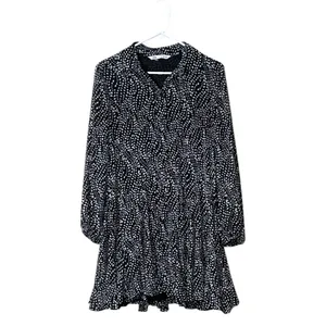 Zara Black and White Patterned Long Sleeve Dress,Size S thumbnail 5