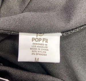 POP Fit Women’s Black High Waisted Mesh Leggings Size Medium NWT thumbnail 13