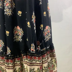 Funky Soul Long Sleeve Boho Hippie Black Floral Dress Size Medium thumbnail 9