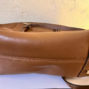 Michael Kors all leather purse with crossbody strap- brown. thumbnail 6