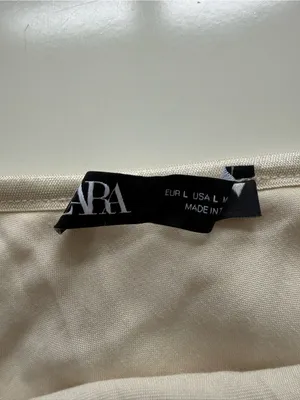 Zara Satin Effect Cream Midi Wrap Skirt size Large thumbnail 7