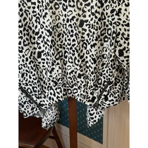 maurices Women's L Black White Animal Print 3/4 Sleeve Pullover Blouse thumbnail 3
