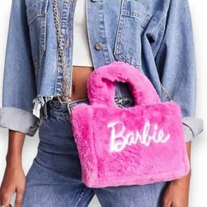 Barbie & Skinnydip London Collaboration Pink Furry Crossbody RARE Purse Bag thumbnail 1