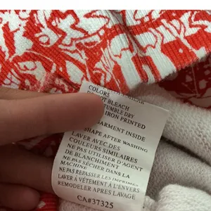 Y2K‎ Nikita Womens Red White All Over Doodle Print Full Zip Hoodie Sweatshirt S thumbnail 7