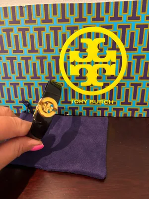 Tory Burch Black Resin Cuff Bracelet thumbnail 4