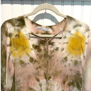 Young Fabulous & Broke Tie Dye‎ Mini Dress Womens Small Yellow Boho Bell Sleeve thumbnail 5