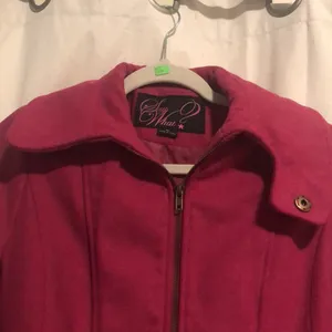Say What? Magenta Pea Coat, size XL thumbnail 2