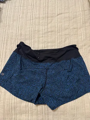 Lululemon Run Times Shorts Bubbles Pipe Dream Blue Black thumbnail 2