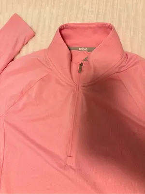 Adidas Golf Women 1/4 Zip UPF50 Shirt Pullover in Light Pink Size M Sporty Golf thumbnail 3