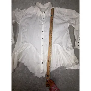 We The Free People Button Front Tunic Womens Freya Poplin Oversized M Ivory‎ thumbnail 9