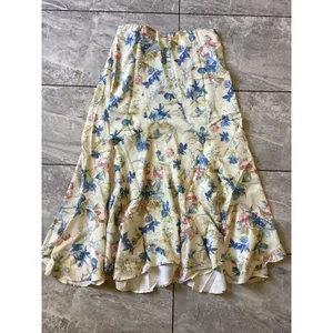 Tuckernuck Cosmos Floral Mallory Skirt Large Snowberry Blue Pink Cream Midi New thumbnail 4