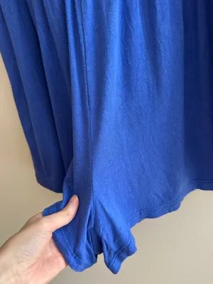 maitai Stretchy Off the Shoulder Ruffle Romper, Casual Summer,Royal Blue, Medium thumbnail 5