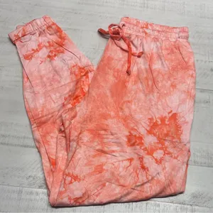 Tie dye light weight Jogger-style sweatpants elasticized waistband, drawstring thumbnail 1