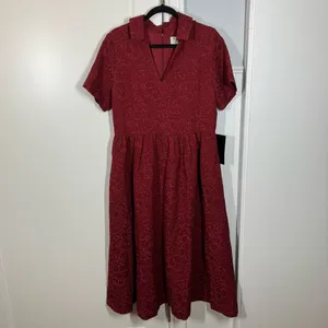 TUCKERNUCK Cranberry Jacquard Adelaide‎ Midi Dress size xl wedding work office thumbnail 2