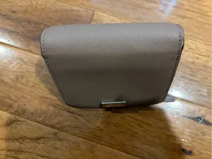 kate spade Compact Taupe Zip Wallet with Logo Plaque thumbnail 8