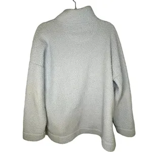 Aerie Sherpa Pullover Size Medium Fleece Pale Blue Warm Mock Neck thumbnail 2