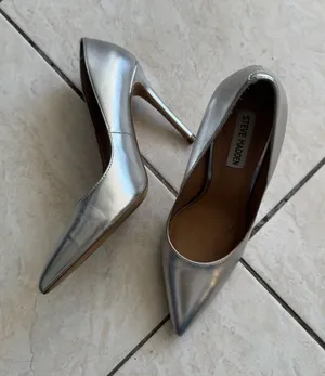 Steve Madden EVELYN silver stiletto heels thumbnail 1