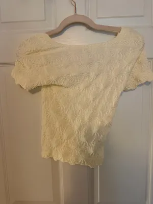 Altar'd State Top White Floral Crop thumbnail 3