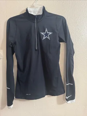 Dallas Cowboys Nike NFL TEAM APPAREL Black Long-Sleeve Dri-FIT Quarter-Zip Top thumbnail 1