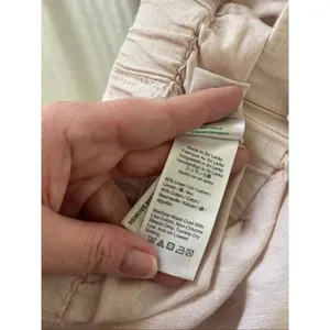 J.Crew Linen Cotton Cropped Wide Leg Pants Size XL Pink thumbnail 3