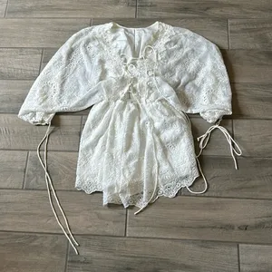 White eyelet romper thumbnail 2