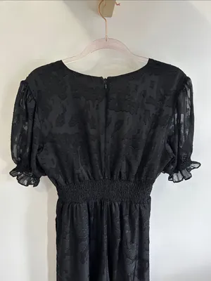 Anthropologie Hutch Black Burnout Wide Leg Jumpsuit thumbnail 8