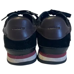 Coach Sneakers Women Black Glitter Floral Leather Suede‎ Low Top thumbnail 4