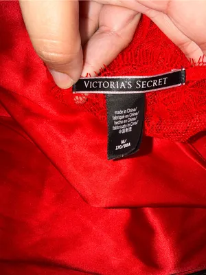 Victoria's Secret Negligee Satin Chemise Nightgown Red Lace Trim Bodice thumbnail 8