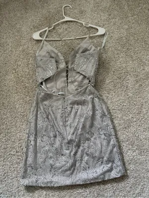 Camille La Vie sequined Glitter Rhinestone mini homecoming dress women sz 4 thumbnail 4