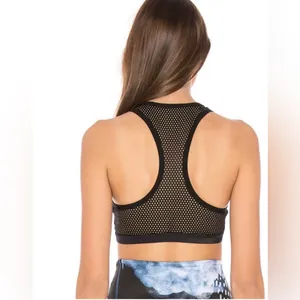 BEYOND YOGA Lux Blocked Out Racerback Rainy Clouds Blue Black Crop Top SzS thumbnail 2