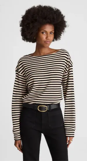 Madewell Boatneck Drop-Shoulder Top thumbnail 1