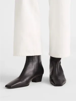Madewell The Lexie Ankle Boot in True Black Leather Size 8.5 thumbnail 4
