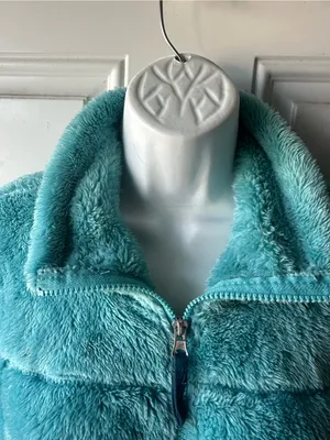 Free Country Teal Plush Fleece Vest L Cozy High Collar Full Zip Outdoor Layer thumbnail 8