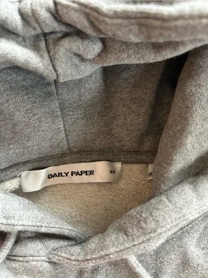 Daily Paper Horhine Rhinestone Logo Cotton Oversized Gray Hoodie XS thumbnail 8