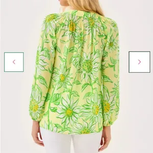 New Lilly Pulitzer Elsa Top Long Sleeve Top Limoncello Sunbelievable Women's XS thumbnail 2