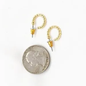 Ashlyn Gold Mini Hoops – Dainty Beaded Open Hoops, Everyday Minimalist J… thumbnail 2