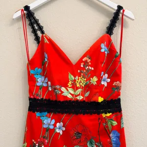 Alice + Olivia Kirby Seine Garden Mini Dress Size 0 Ruffled Floral-Print Lace thumbnail 5