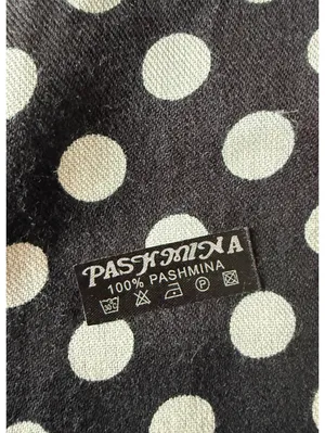 Black and White Polka Dot Shawl with Fringe thumbnail 9