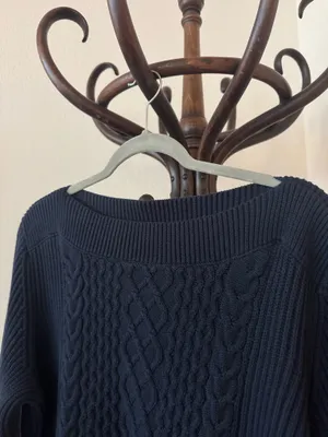 Vintage Tommy Hilfiger Boat Neck Navy Knit Sweater thumbnail 5