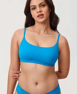 NWT Inlyric Inbarely® Scoop Neck Bra Madagascar Blue Size L thumbnail 1