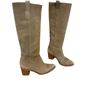 Steven By Steve Madden Taupe Brown Suede Heeled Calf High Boots (7) thumbnail 4