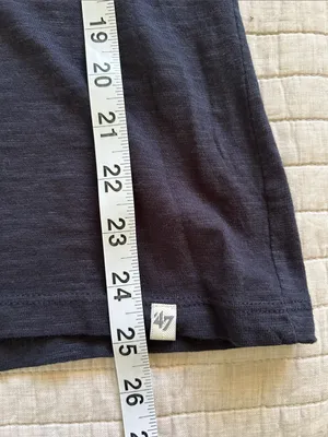 47 brand navy blue V-neck, Duke University team slub 100% cotton T-shirt M thumbnail 9