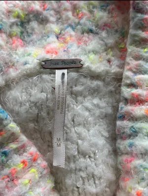Free People Stardust Multicolored Sweater Sz M Confetti Knit Mock Neck Cropped thumbnail 5