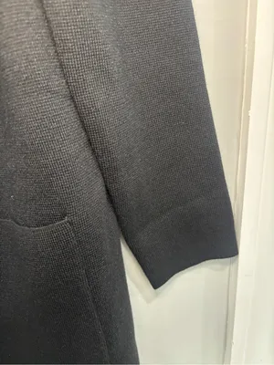 Women's black Open Front Cardigan Long Coatigan Sweater M thumbnail 7