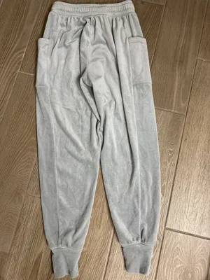 Offline aerie Light Gray Velour Jogger Pants Size XS thumbnail 3