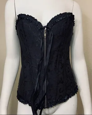 Corset Black Zipper Festival Cosplay New thumbnail 6